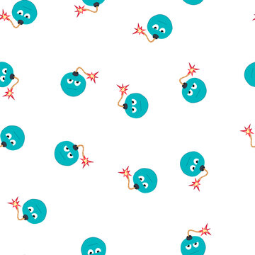 pattern tnt bomb character cartoon. c4 shrapnel, incendiary payload, nuclear atomic tnt bomb character sign. seamless symbol vector illustration