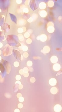 Ethereal bokeh spheres and petals create a luminous, romantic wedding backdrop scene.