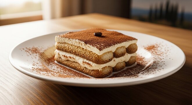 Tiramisu dessert plate