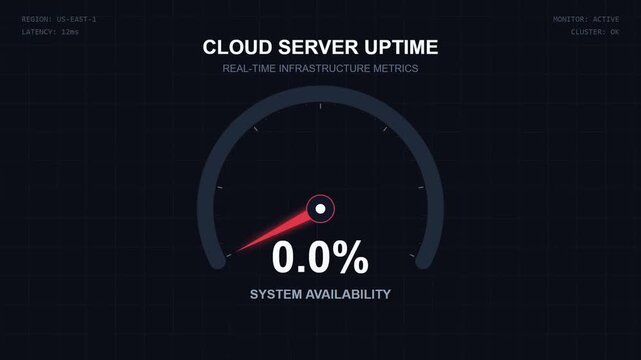 Cloud Server Uptime Monitoring System Availability Percentage Display.