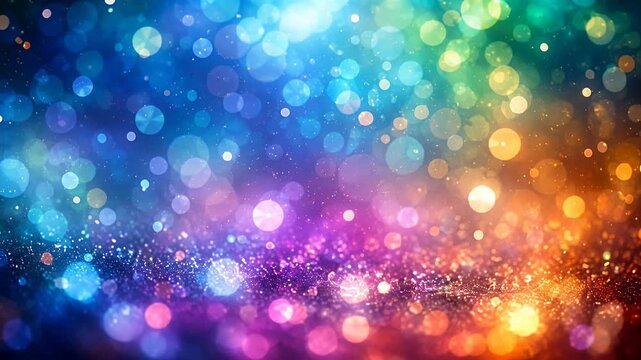 bokeh lights abstract colorful gradient orbs background with glow and sparkles