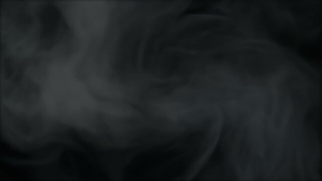 A triptych of swirling white smoke against a dark background.