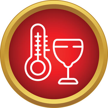 Wine thermometer icon indicating ideal serving temperature for beverage storage