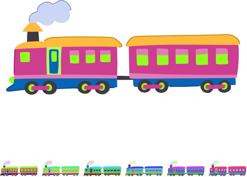 whistle train toy cartoon. steam model, playvintage electric, wooden plastic whistle train toy sign vector