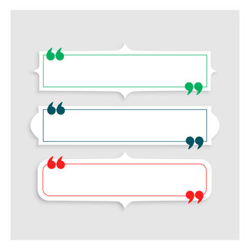 A clean set of colorful quotation and speech bubble frames designed for highlighting quotes, testimonials, messages, captions, and creative text content.