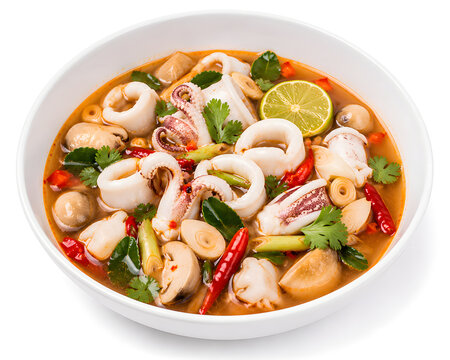 (Spicy Squid Tom Yum Soup)