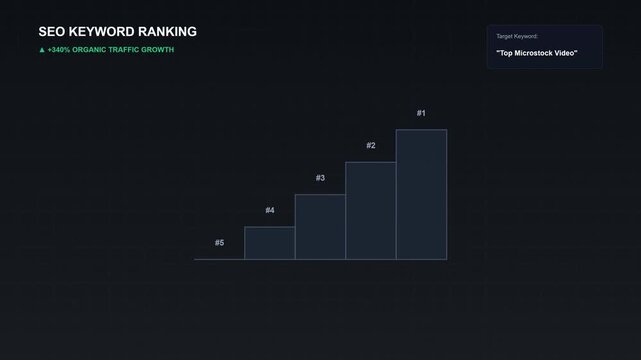 SEO Keyword Ranking - Visualizing Search Engine Optimization Progress and Achieving Top Positions.