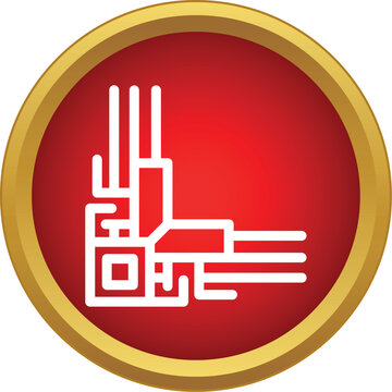 Circuit board corner showing electronic component connections on a red background