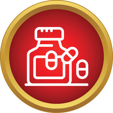 Medicine bottle with capsules providing medical and health treatment concept