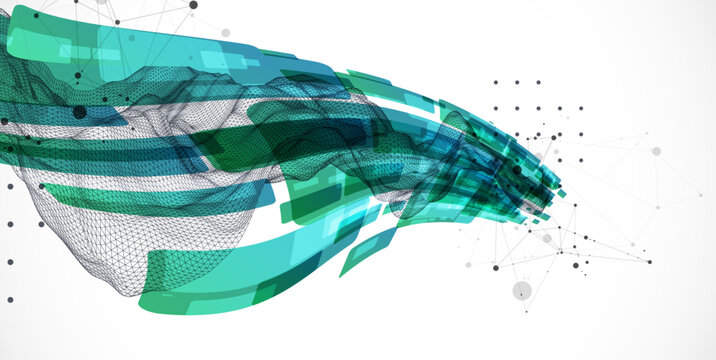 Abstract wireframe background. Modern science art elements. Vector