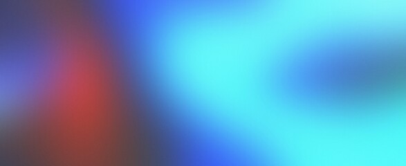 Fototapeta premium Vibrant colorful grainy gradient abstract background with cyan blue and red light leak