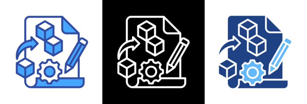 Modular Design System For Flexible Manufacturing Solutions triple color illustration