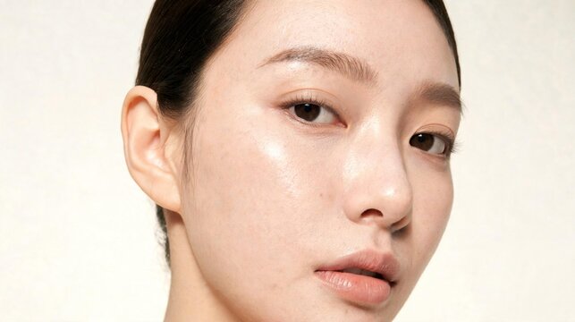 Professional Dermatology Skincare Close Up with Natural Skin Texture