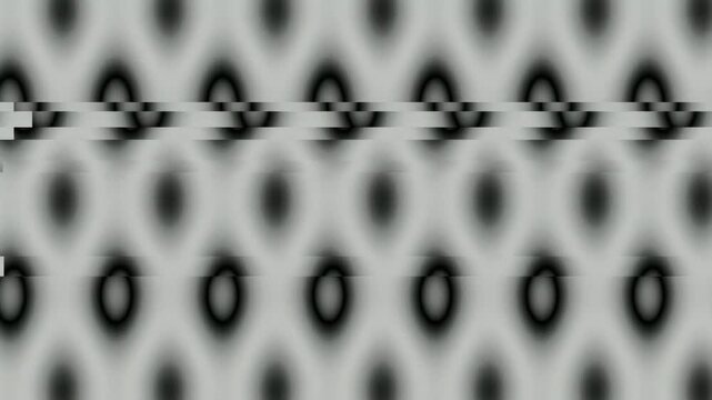 Abstract digital background with glitch effect and repeating geometric pattern.