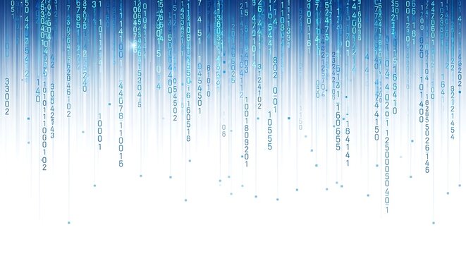Digital matrix background with falling binary code