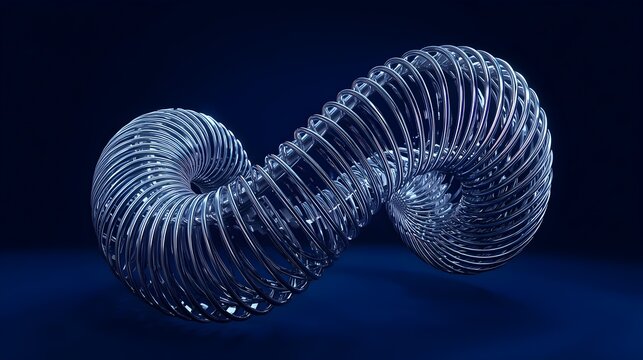 Abstract High Tech Silver Mesh Line Curve in Dark Atmosphere