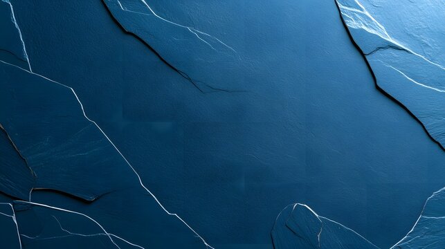 Blue Slate Stone Texture with Natural Fracture Lines and White Vein Cracks
