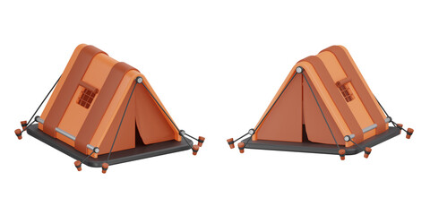 3D Camping Tent Icon for Outdoor Camp Shelter and Hiking Adventure © aamiansyah