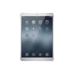 Modern silver metallic digital tablet computer mockup © shuphanida