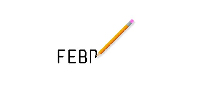 Creative pencil writing motion graphic design with minimalist typography text animation on clean white background for professional education