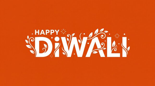 Happy Diwali text design. Abstract vector illustration
