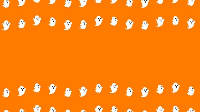 Halloween Ghost Wave Pattern Seamless Looping Motion Graphics Background