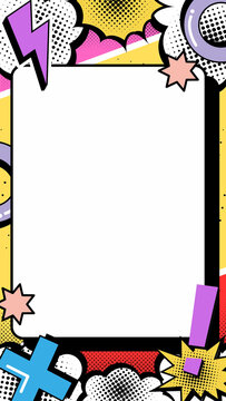 Colorful Comic Book Style Frame Design.