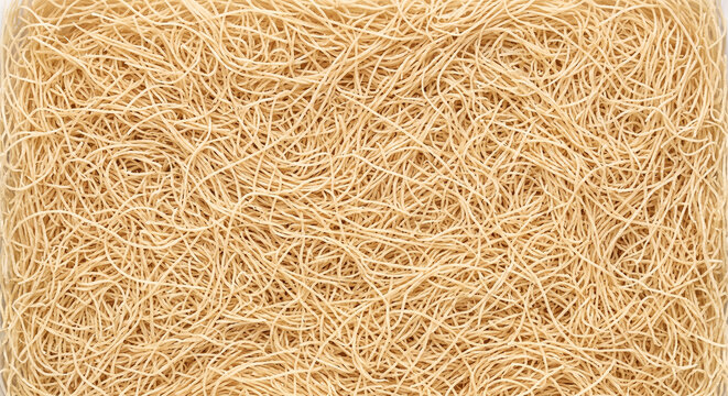 Raw Golden Kataifi Threads Tangled into a Dense Pastry Texture