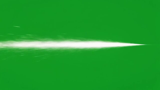 Broad White Shockwave Streak Sweeping Horizontally on Green Screen