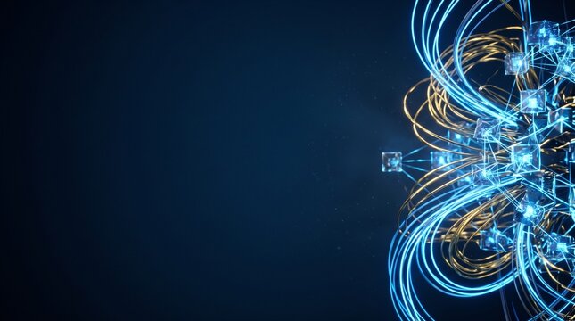 Abstract Quantum Computing Data Core Background