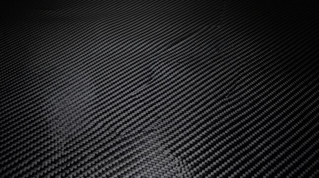 Carbon fiber fabric exhibits a dark woven cross-hatch texture pattern.