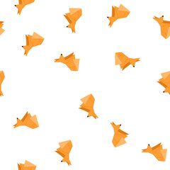 Naklejka premium pattern swan origami animals cartoon. butterfly dog, fish horse, bird fox swan origami animals sign. seamless symbol vector illustration