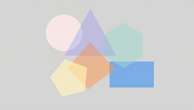 Abstract Geometric Shapes with Translucent Colors