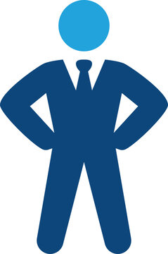 Business Confidence and Self Esteem Businessman Power Pose Icon