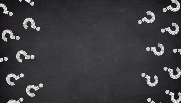 Question mark design on chalkboard