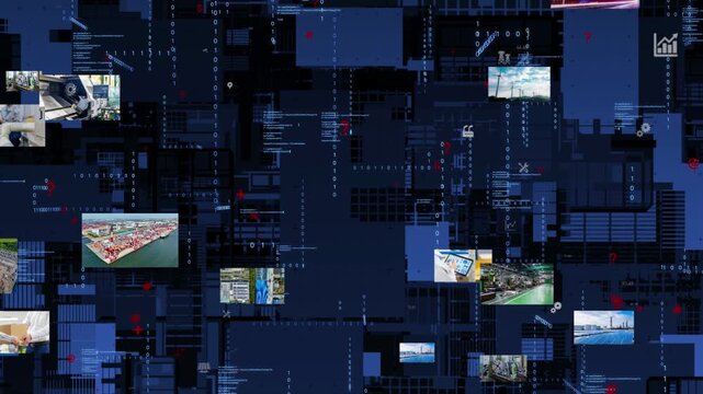 産業とテクノロジー。工場、工業、製造業、映像、半導体、建設、機械、エンジニア、作業員、DX、ICT