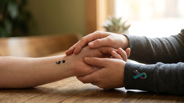 Two children holding hands with matching temporary tattoos during a casual indoor activity