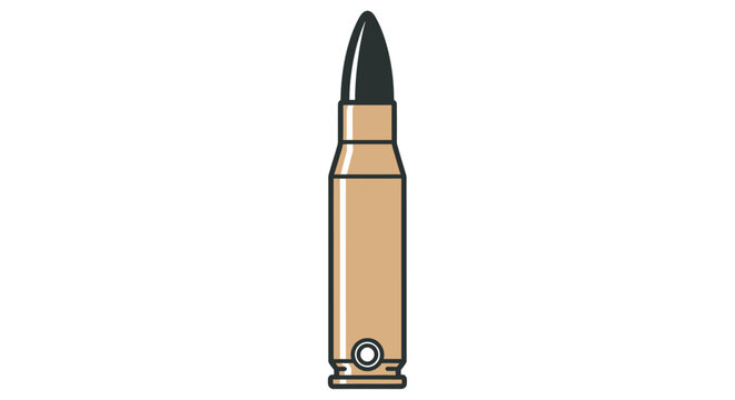 Ammunition cartridge illustration stylized vector graphic with a white background