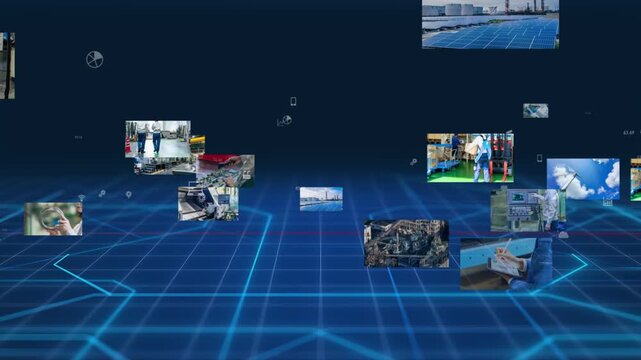 Industry and technology. Factories, industry, manufacturing, imaging, semiconductors, construction, machinery, engineers, workers, DX, ICT.