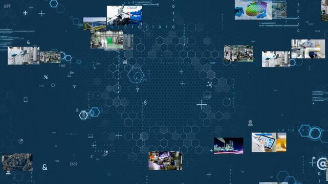 Industry and technology. Factories, industry, manufacturing, imaging, semiconductors, construction, machinery, engineers, workers, DX, ICT.