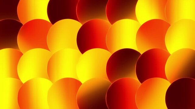 Orange gradient background with overlapping circles, colorful warm geometric pattern 4k animation.