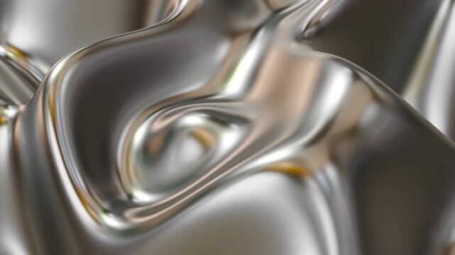 Silver liquid chrome metal animation, shiny lustrous metallic waves, 4k animation.