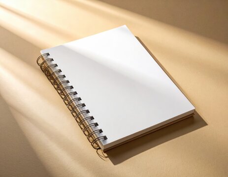 Blank Spiral Notebook Mockup with Natural Light