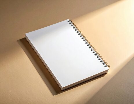 Blank Spiral Notebook Mockup with Natural Light