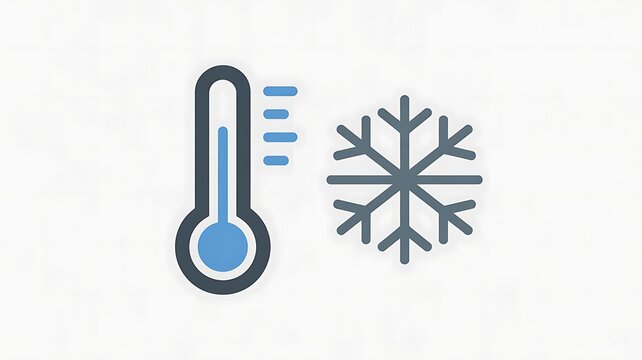 Thermometer and snowflake icon representing cold weather