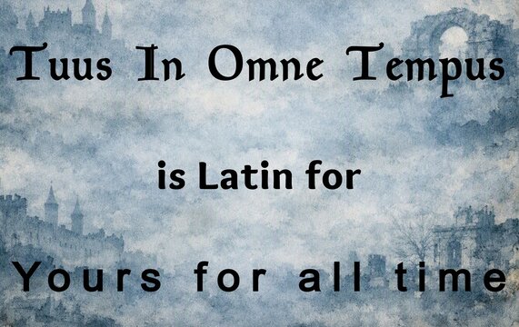 Latin Tuus In Omne Tempus translated Yours for all time education illustration infographic