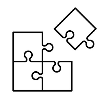 jigsaw puzzle outline with missing piece icon