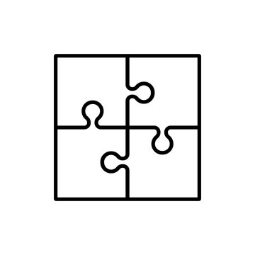 solved jigsaw puzzle outline icon