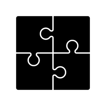 solved jigsaw puzzle silhouette icon