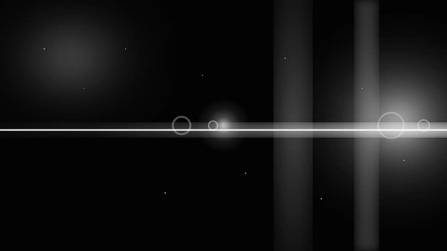 Abstract digital background with a glowing horizontal light beam, lens flare effect, and subtle circular shapes in a dark, minimalist spacelike environment